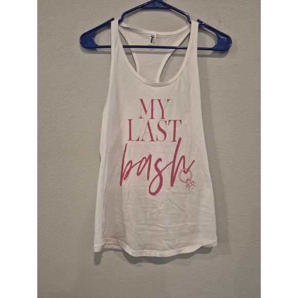 Ideal T Women's Size Medium Sleeveless Crewneck Racerback Graphic Tank Top White - Picture 1 of 5
